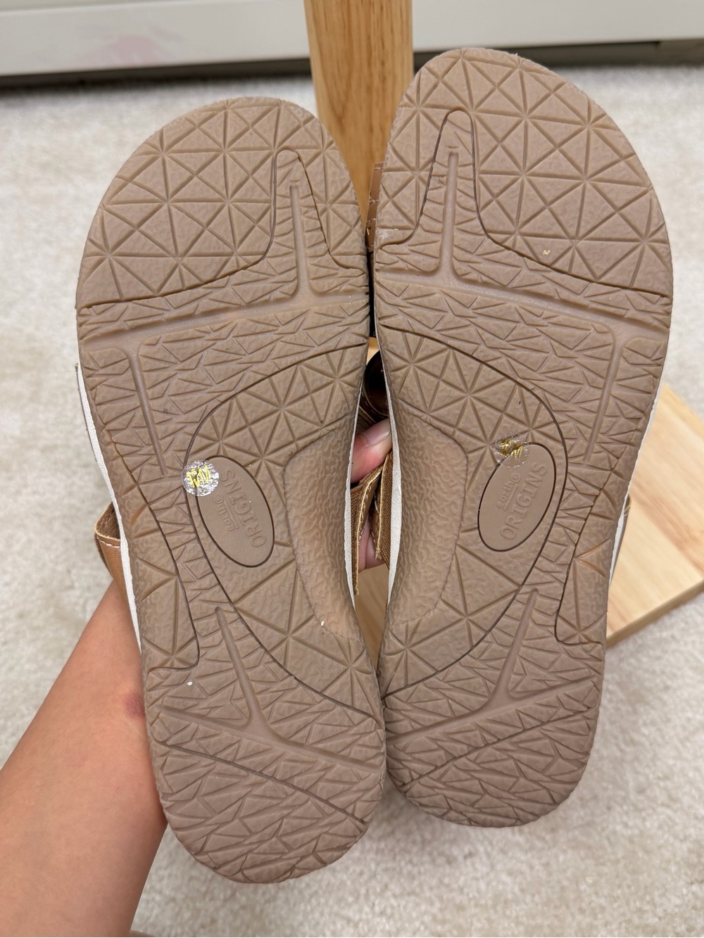 Earth Origins Light Brown Perforated Slide Sandals - Picture 3 of 5